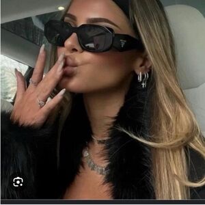 Prada PR190 1AB5S154 Women's Sunglasses 49 mm Black / Dark Grey Lens